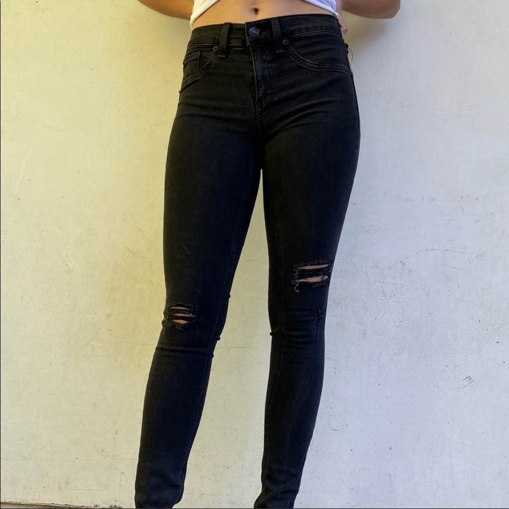 Rag and bone dark grey/black skinny jeans